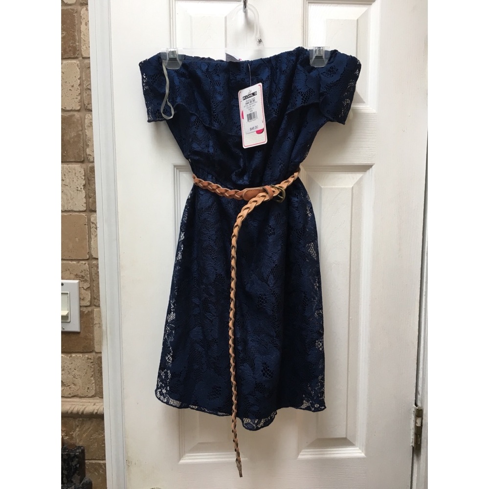 NWT Trixxi Navy juniors strapless dress size L